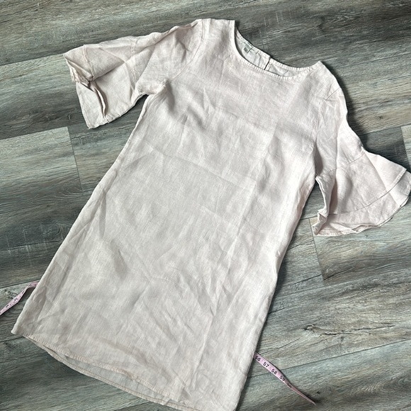 Francesca Bettini dress size Medium pale pink 100% Linen Italian - Picture 1 of 10